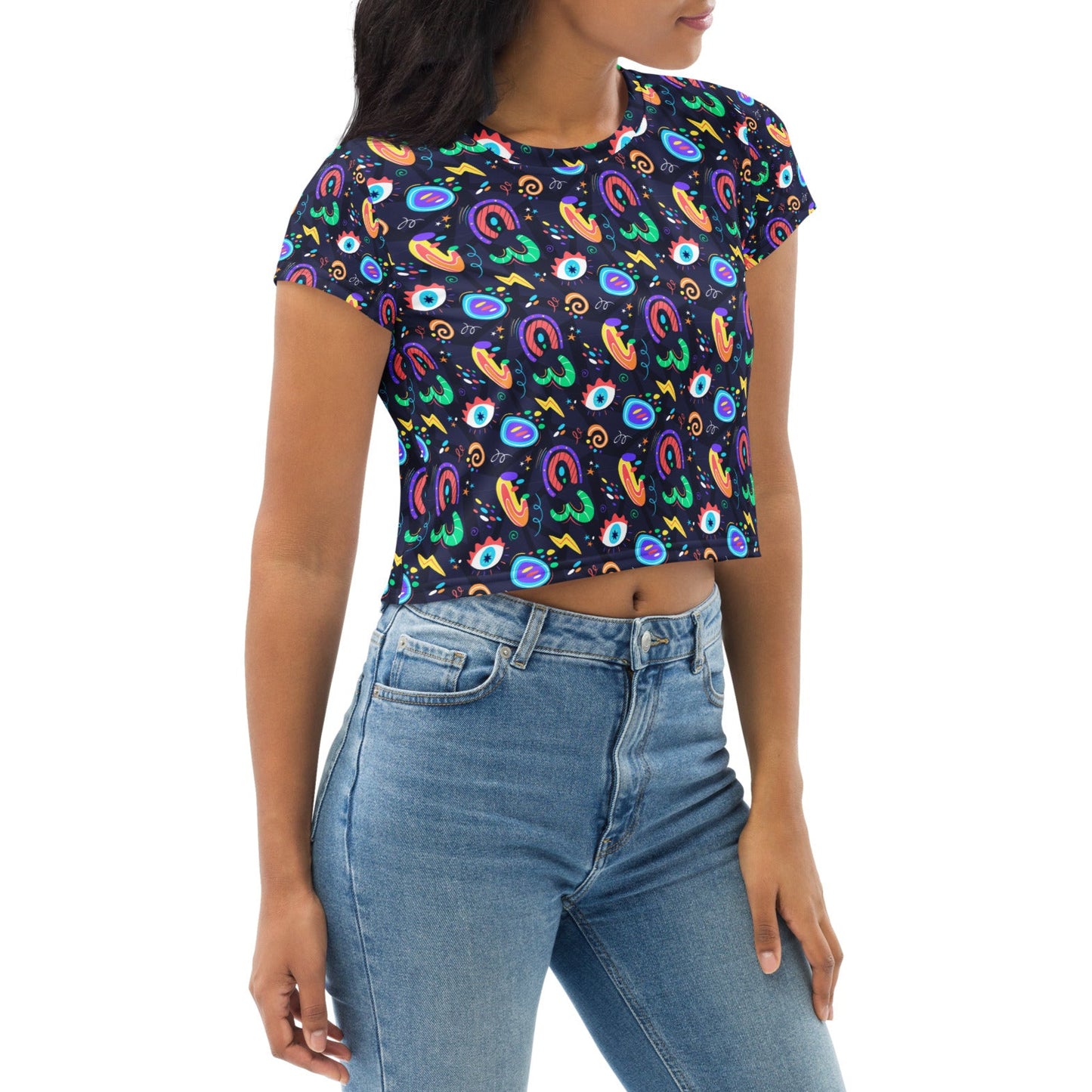 Camiseta corta all over Groovy Abstract
