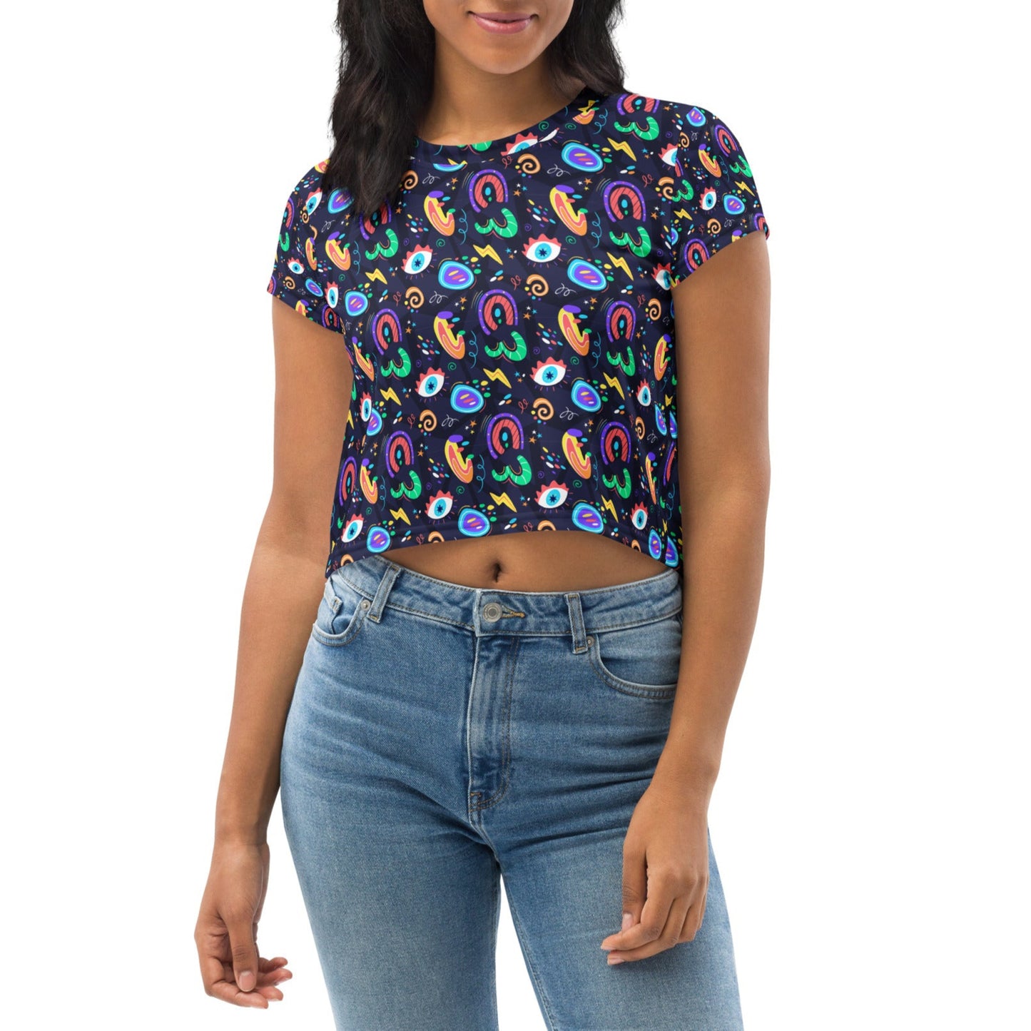 Camiseta corta all over Groovy Abstract