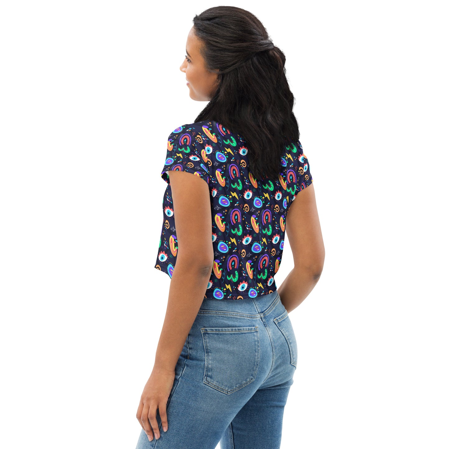 Camiseta corta all over Groovy Abstract