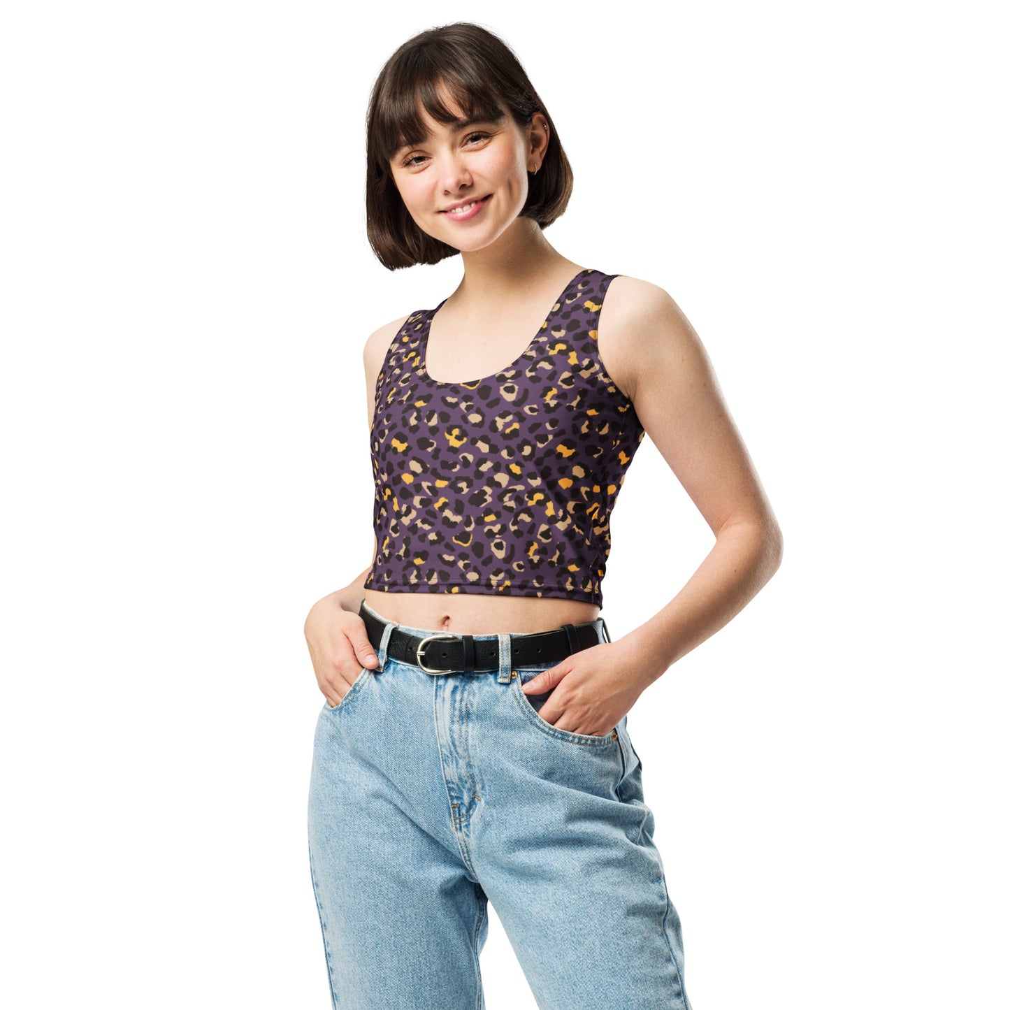 Camiseta corta tirantes mujer Violet Leopard