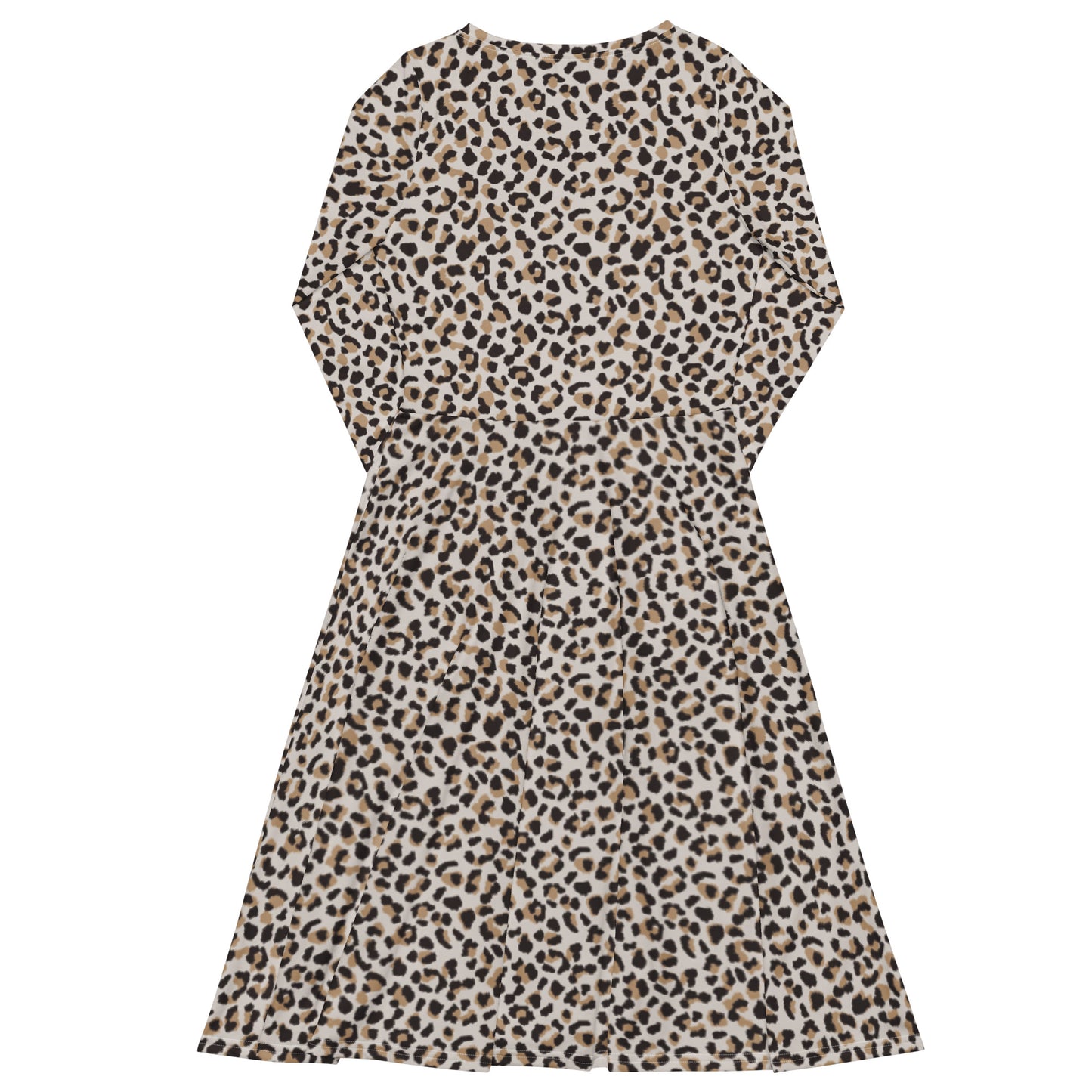 Vestido midi con manga larga Classic Leopard
