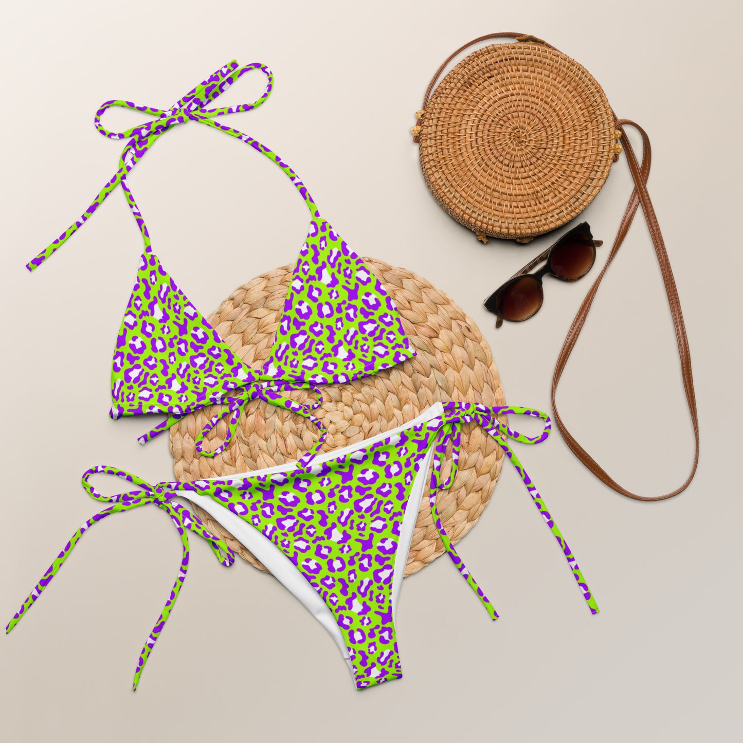 Bikini de triángulo reciclado Acid Leopard
