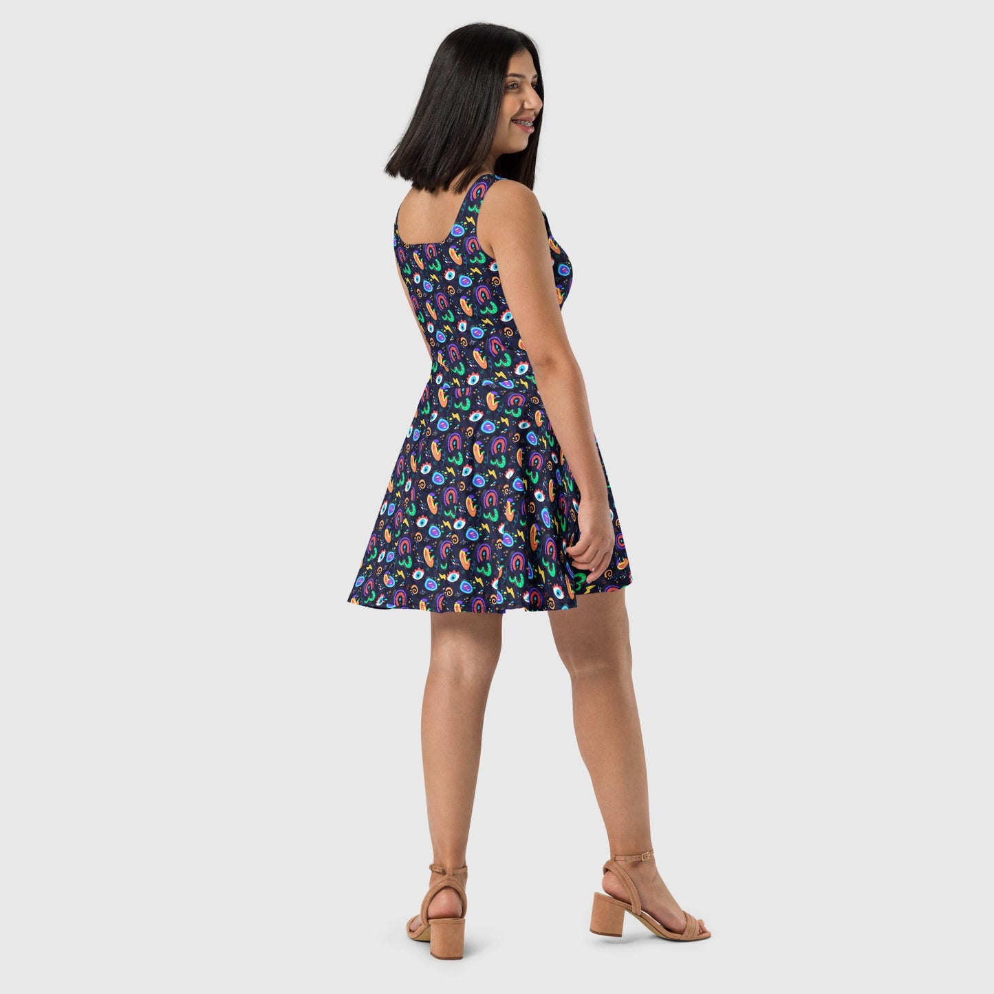 Vestido skater Groovy Abstract