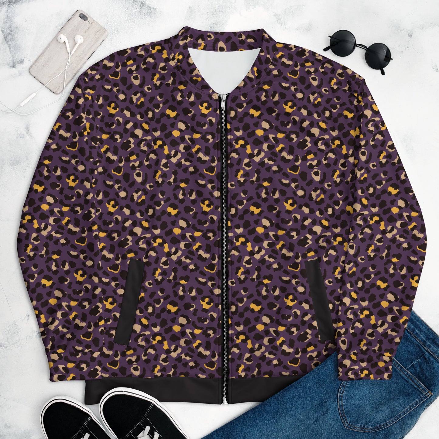 Chaqueta bomber mujer Violet Leopard