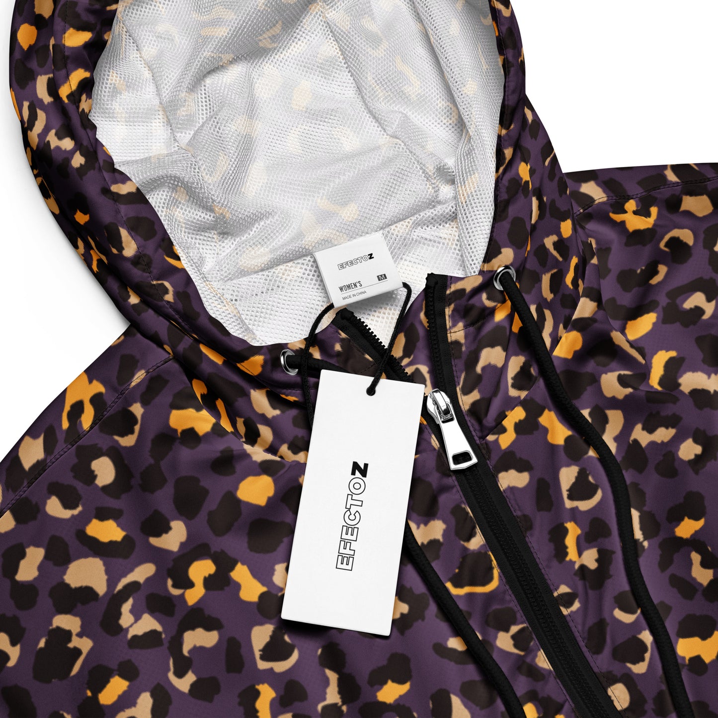 Cortavientos crop para mujer Violet Leopard