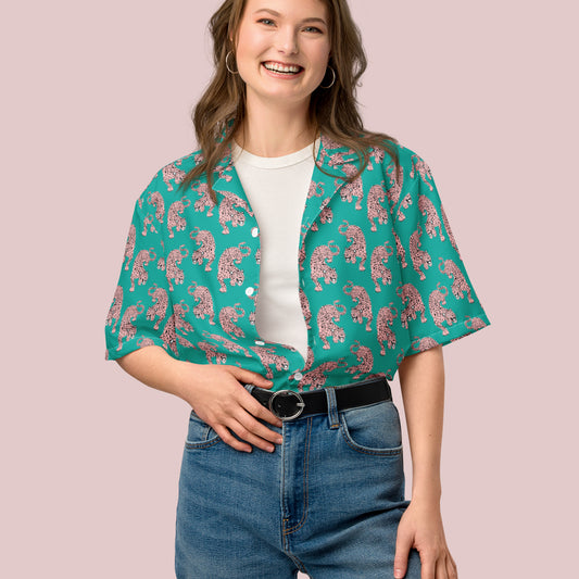 Camisa de manga corta mujer Pink Leopard