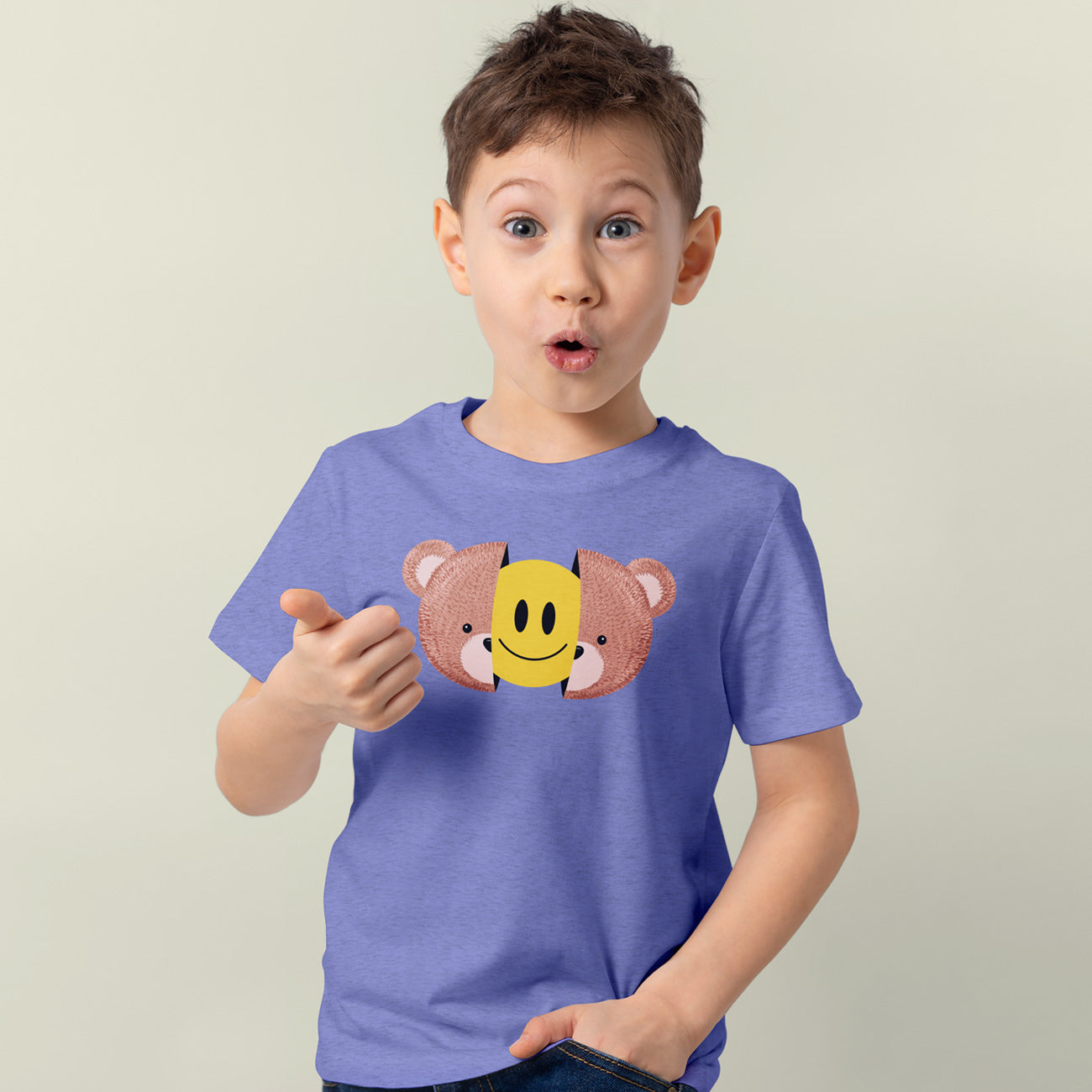 Camiseta manga corta niño Bear Face