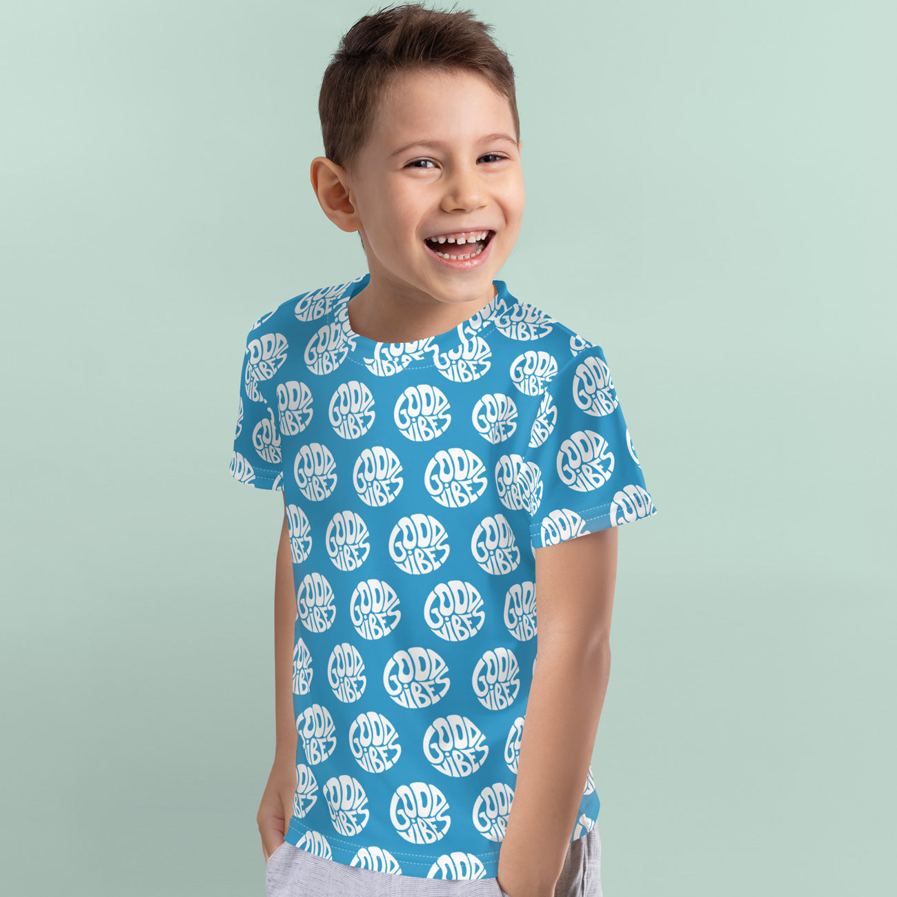 Camiseta manga corta niño Good Vibes Blue
