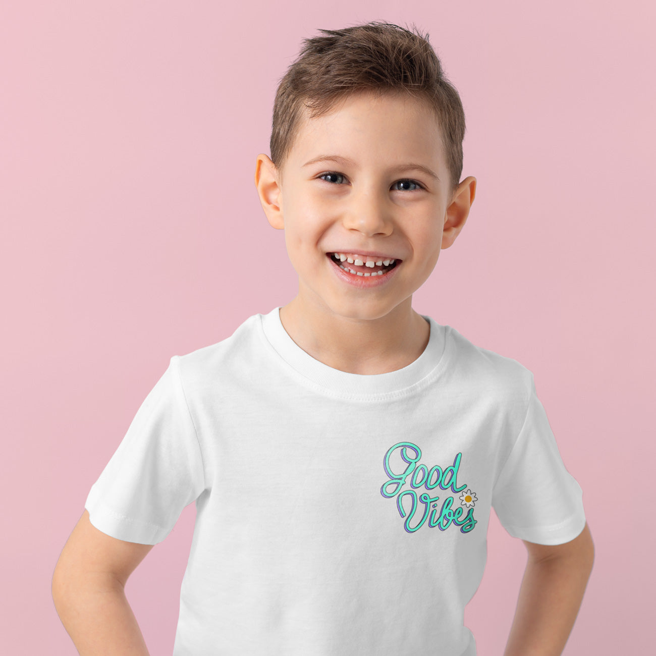 Camiseta algodón orgánico niño Good Vibes Only