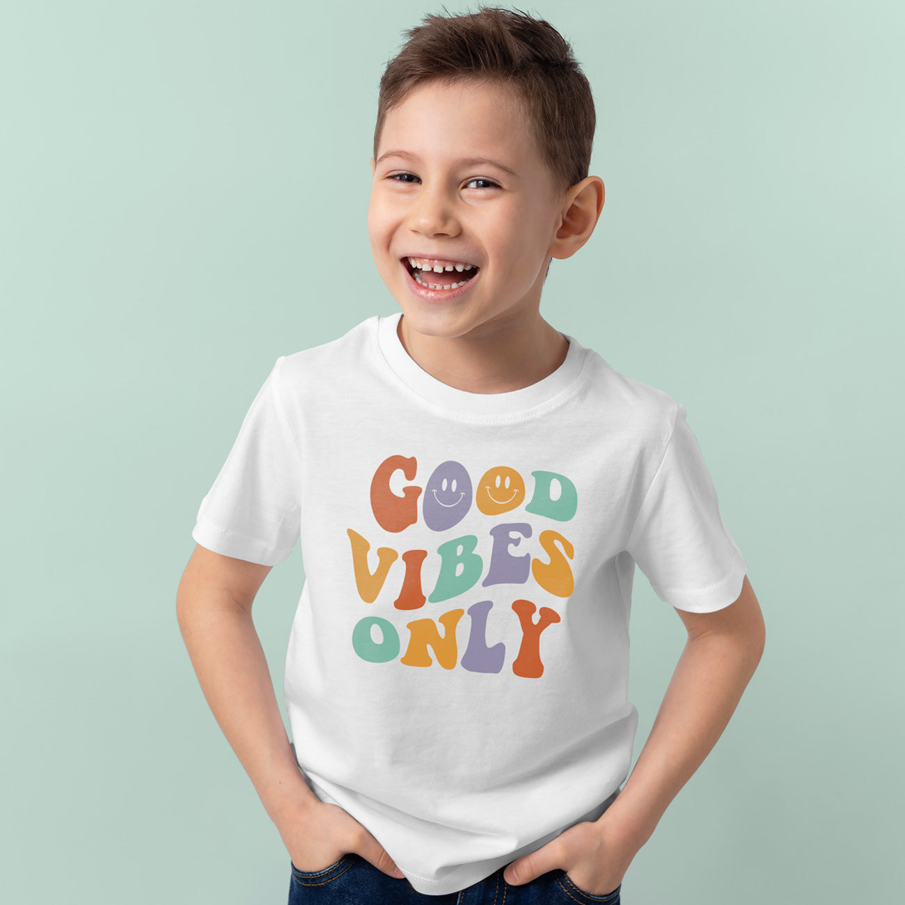 Camiseta algodón orgánico niño Good Vibes Only