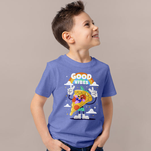 Camiseta de manga corta para niño Good Vibes Pizza