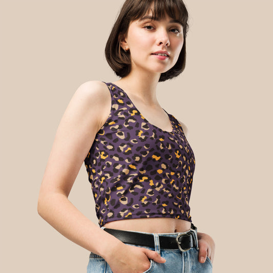 Camiseta corta tirantes mujer Violet Leopard