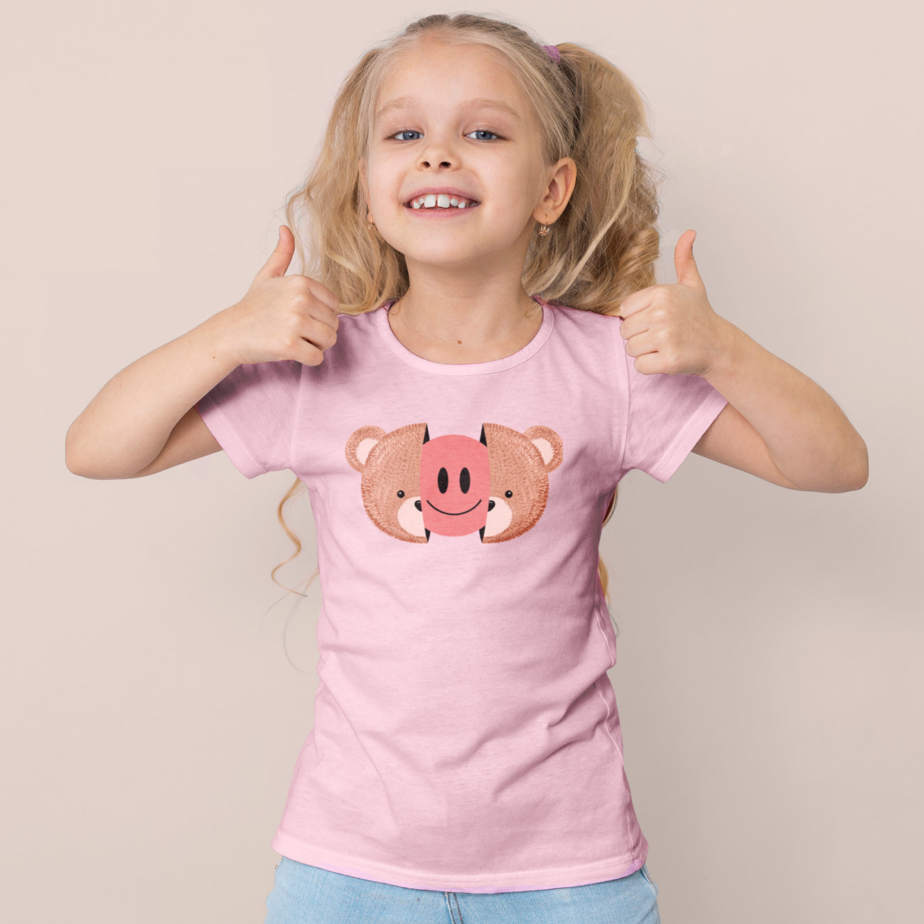 Camiseta de manga corta para niña Bear Face