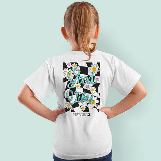 Camiseta algodón orgánico niña Good Vibes