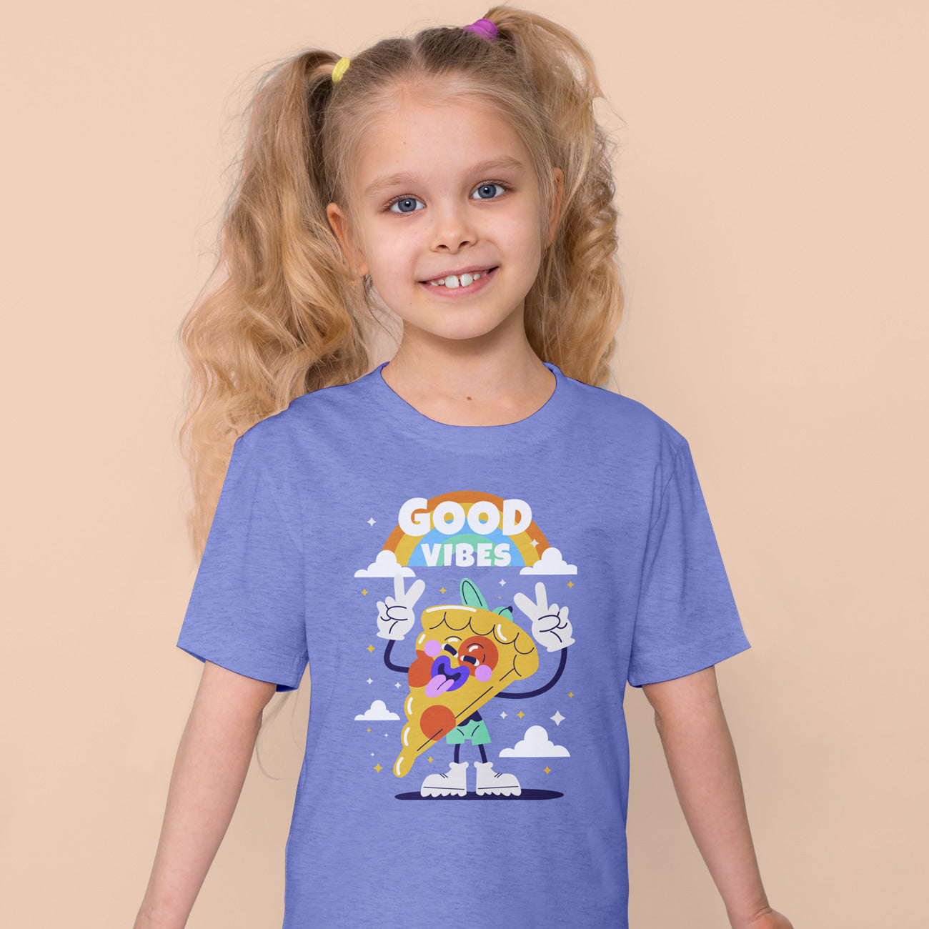 Camiseta de manga corta para niña Good Vibes Pizza