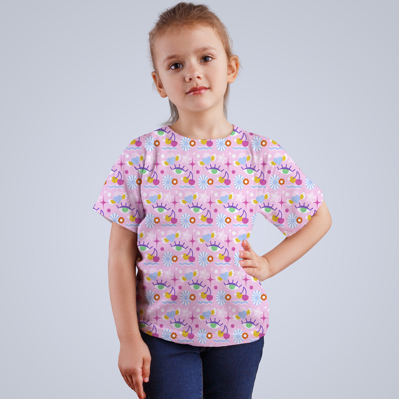 Camiseta all over niña Groovy Abstract