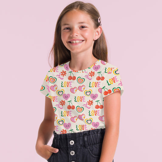 Camiseta niña Groovy Vibes Love