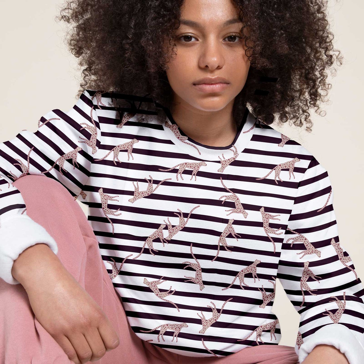 Sudadera estampada Leopard Lines