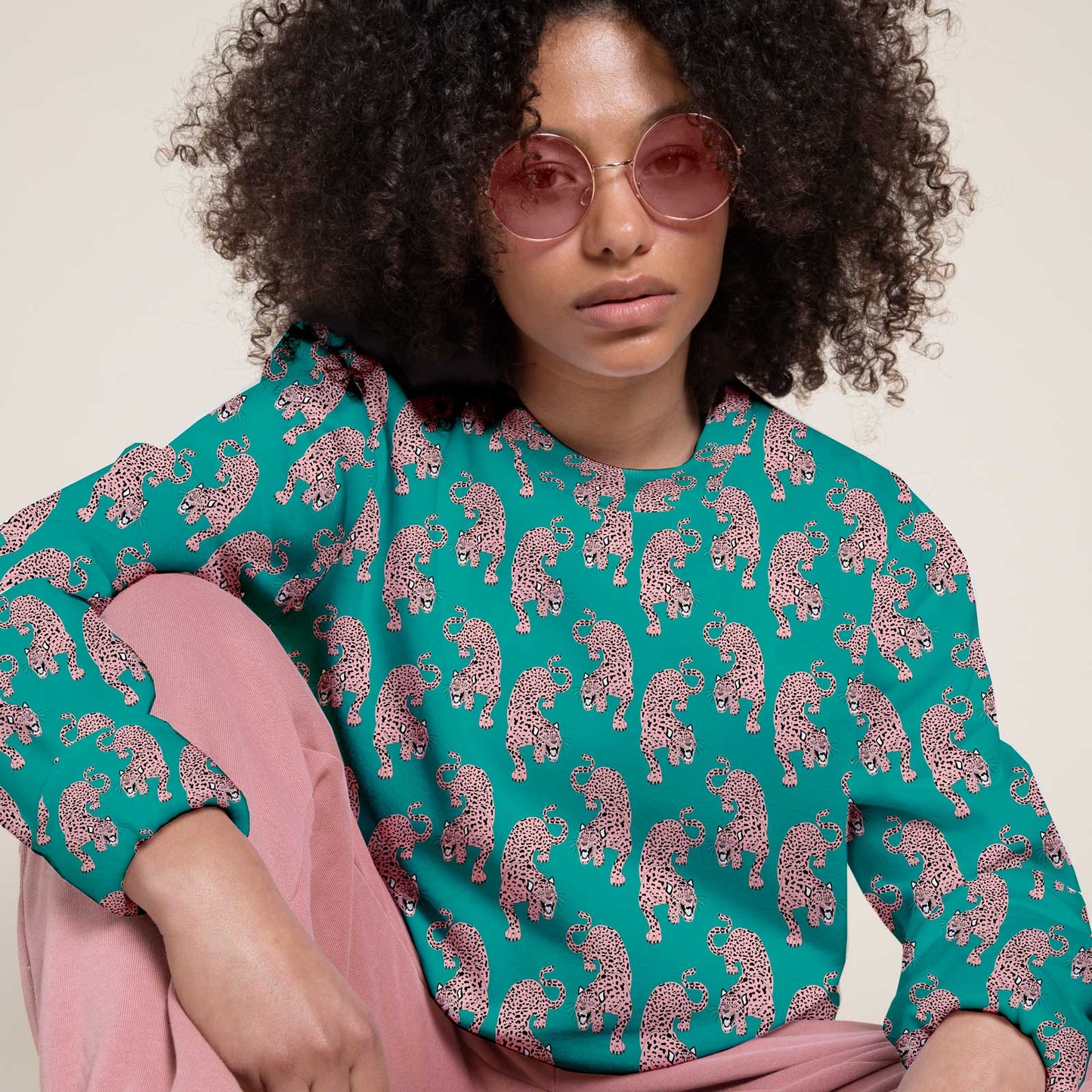 Sudadera estampada Pink Leopard