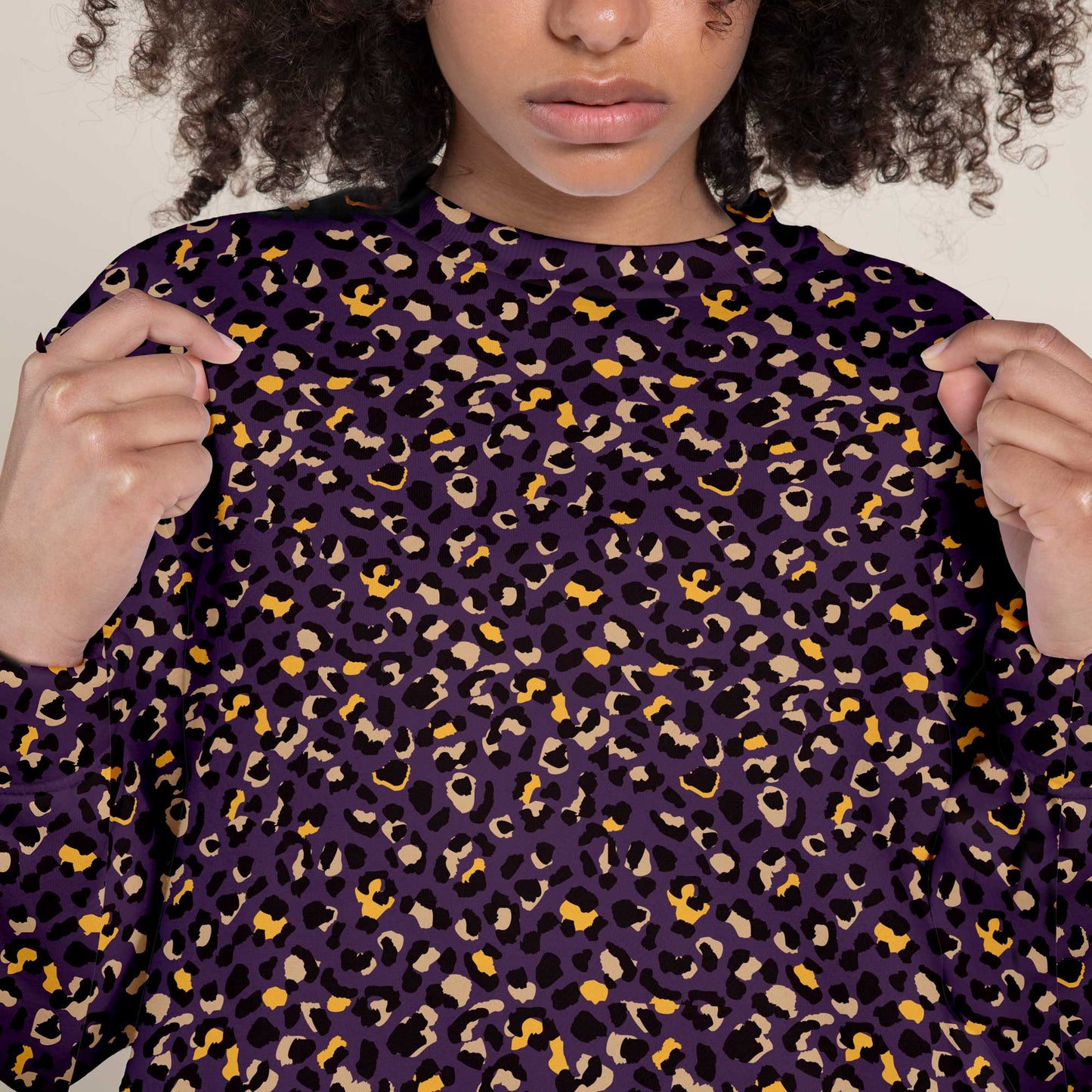 Sudadera estampada Violet Leopard