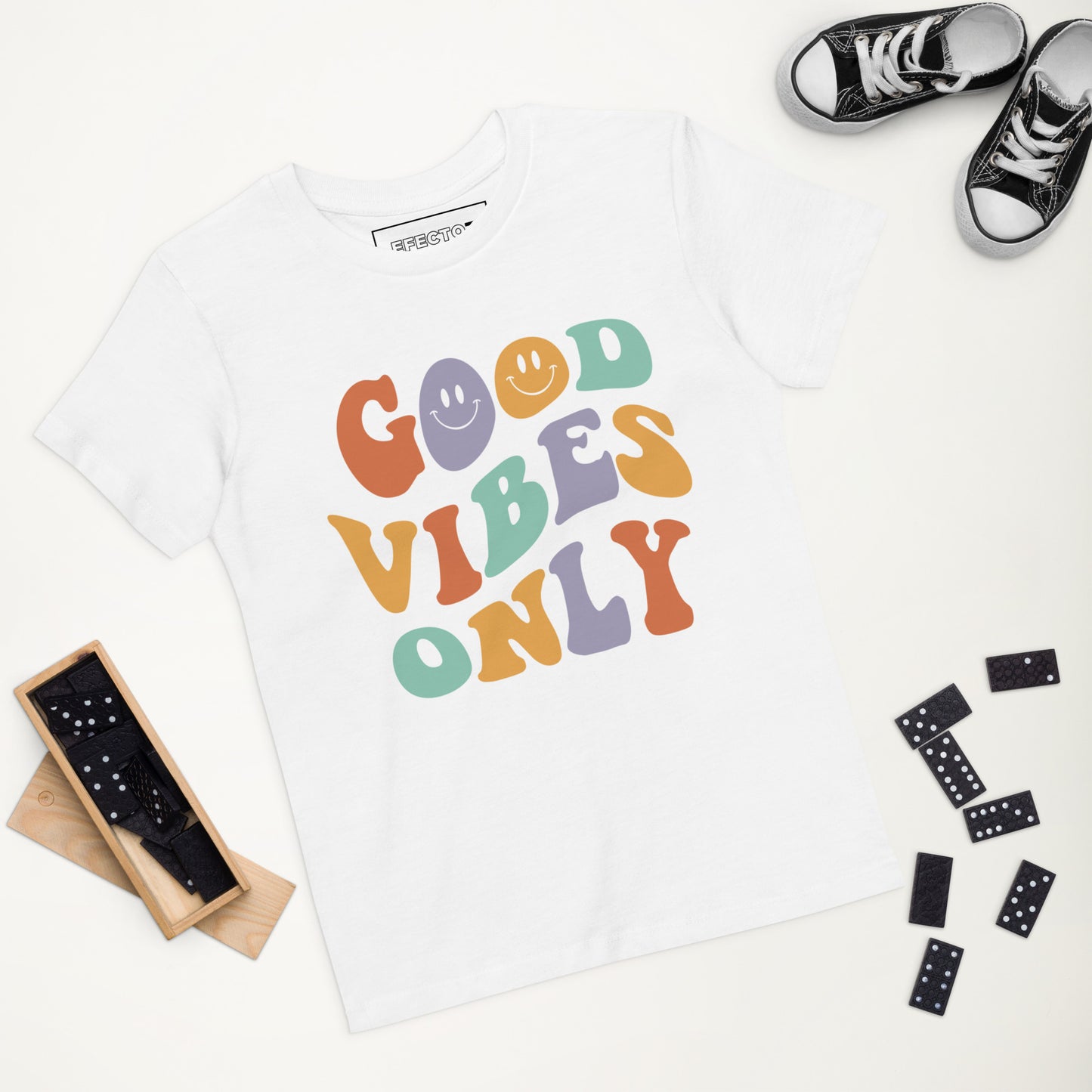 Camiseta algodón orgánico niño Good Vibes Only