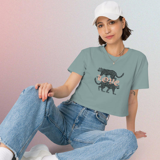 Crop top para mujer Love Leopard