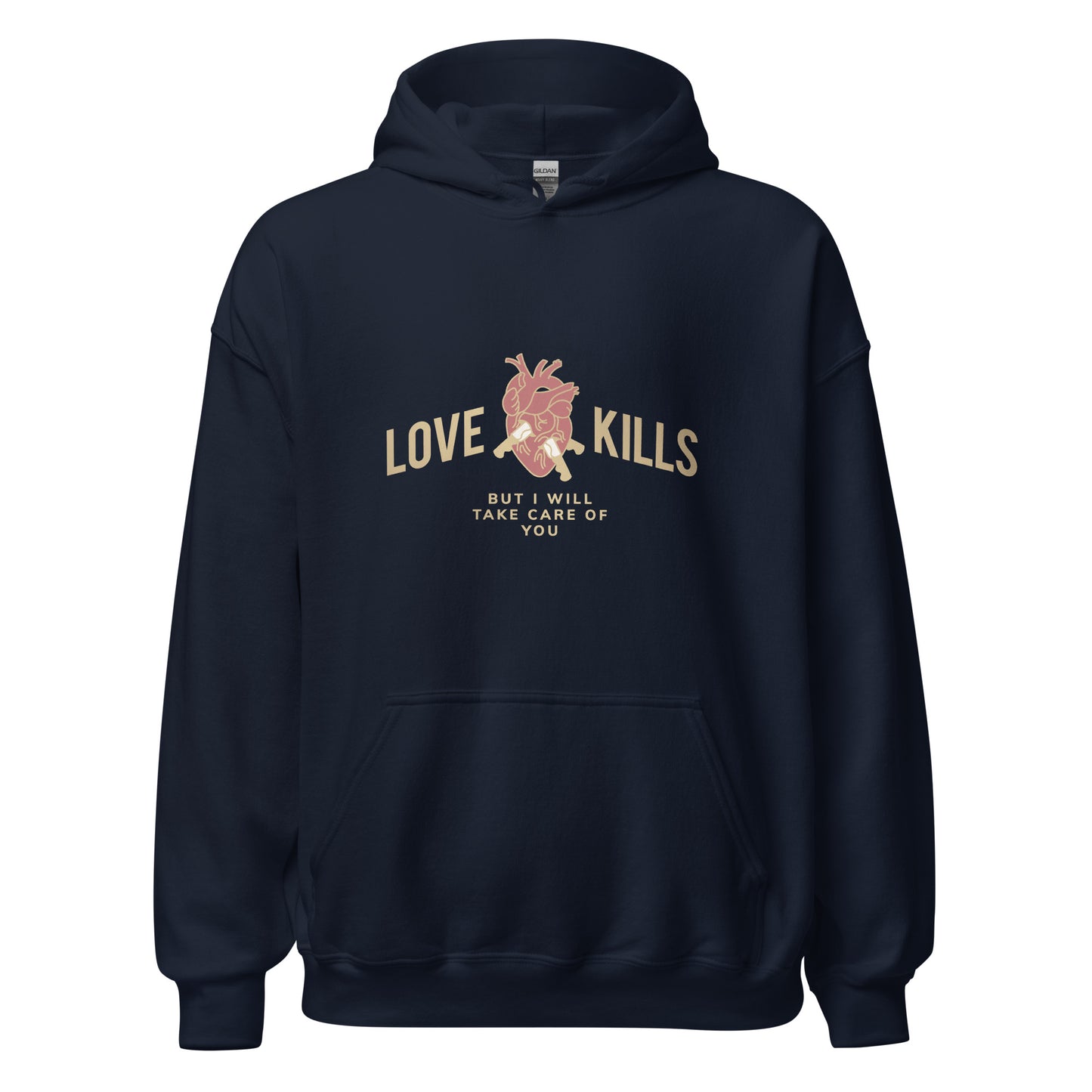 Sudadera negra con capucha Love Kills